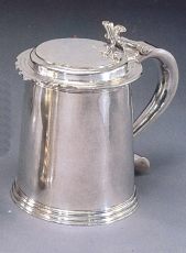 silver tankard, London 1690, maker mark H.S.