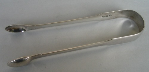silver sugar tongs London 1812