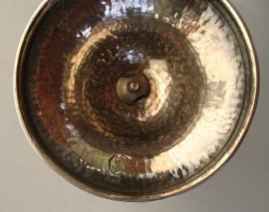 hand hammered Italian silver and ivory vase