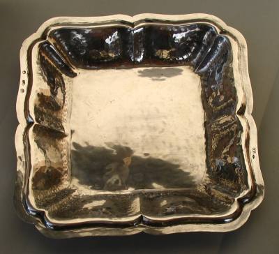 hand hammered Lombardo Veneto silver tray