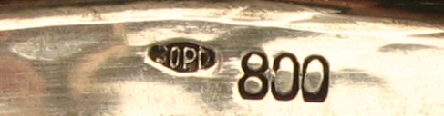 hand hammered Lombardo Veneto silver tray: Italian hallmarks