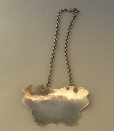 silver wine label BRANDY, Birmingham 1844