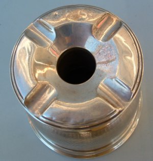 English silver ash container (ashtray)