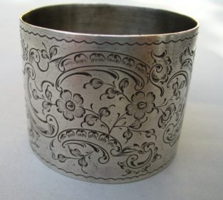 German antique silver napkin ring