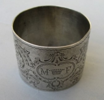 German antique silver napkin ring