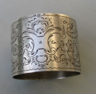 German antique silver napkin ring
