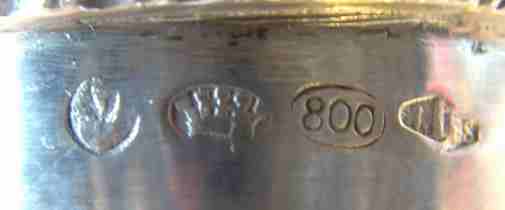Italian silver eggcup hallmarks