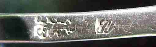 German 
antique silver
punch ladle:
Frankfurt a/M
and PK silversmith
hallmark