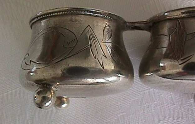 antique Russian silver double salt cellar antique Russian silver double salt cellar