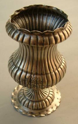 Continental
silver vase
with spread foot