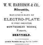 an advertisement of W.W. HARRISON & CO,  Sheffield