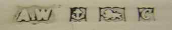 A.W into a shield  mark, A Wilcox , Birmingham 1952