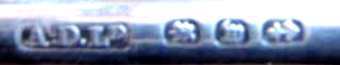A.D.Ld into a rectangle mark, Arthur Downing Ltd, Birmingham 1896 A.D.Ld into a rectangle mark, Arthur Downing Ltd, Birmingham 1896