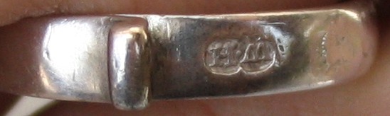 tea tongs silversmith William Harrison I, about 1758 hallmarks
