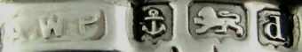 A.W.P into a chamfered rectangle mark, Arthur Willmore Pennington, Birmingham 1903