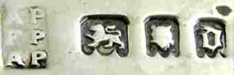 AP over FP over AP into a rectangle mark, Pairpoint Bros: Alfred James, Francis William & Arthur Walter Pairpoint, London 1919 AP over FP over AP into a rectangle mark, Pairpoint Bros: Alfred James, Francis William & Arthur Walter Pairpoint, London 1919