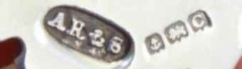 AR & S into an oval mark, A Roden & Son, Birmingham 1902 AR & S into an oval mark, A Roden & Son, Birmingham 1902