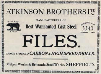 Atkinson Brothers - Sheffield: 1921 advertisement