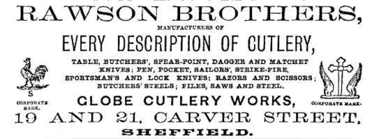 Rawson Brothers, Sheffield, advertisement