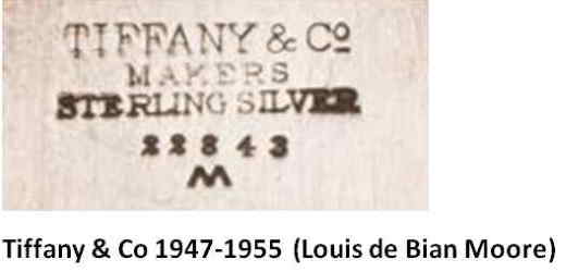 Tiffany & Co 1947-1955  (Louis de Bian Moore) mark