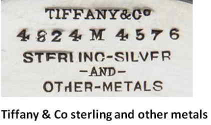 Tiffany & Co sterling and other metals mark