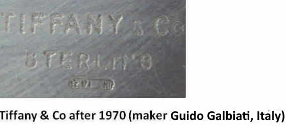 Tiffany & Co after 1970 (maker Guido Galbiati, Italy) mark