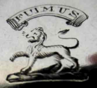 family crest: BRUCE on a silver ladle hallmarked Edinburgh 1812