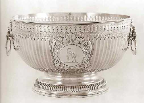 silver Punch Bowl, marked London 1795, maker John Sutton