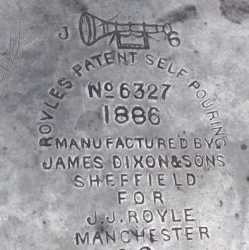 Dixon: Mark used on patented self pouring teapots - 1886-c.1895