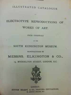 catalog of Elkington electrotype reproductions in South Kensington Museum