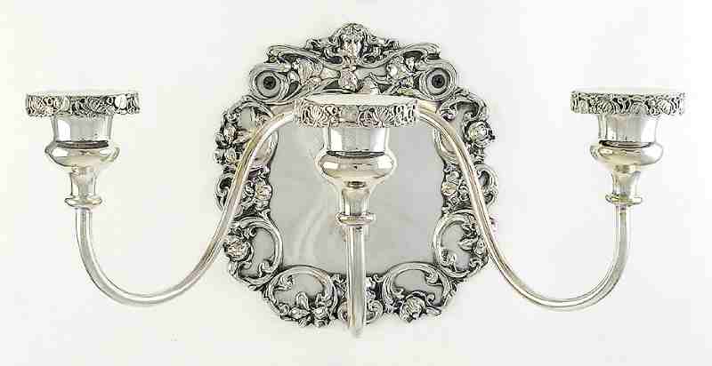 Antique silver wall sconces online