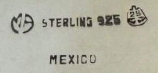 Mexico silversmith: MA stylized, unidentified
