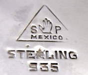 Mexico silversmith: SP 'hand' unidentified