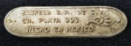 Mexico silversmith's mark: Zanfeld S.A. de C.V.