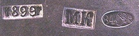 hallmark
Odessa
1899
silversmith MK
assayer
I. Sorokina hallmark
Odessa
1899
silversmith MK
assayer
I. Sorokina