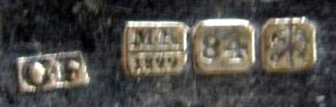 hallmark St.Petersburg 1829 silversmith Karl K. Fischer assayer Mikail Mikhailovich Karpinskiì hallmark St.Petersburg 1829 silversmith Karl K. Fischer assayer Mikail Mikhailovich Karpinskiì
