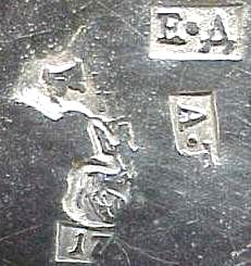 hallmark
Moskow
179?
silversmith
EA
assayer
Andreì Titov ? hallmark
Moskow
179?
silversmith
EA
assayer
Andreì Titov ?