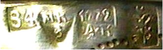 hallmark
Kaluga
1772
silversmith
Maksim Kuzbmin Zolotarev
assayer
Afanasiì Krasilbnikov hallmark
Kaluga
1772
silversmith
Maksim Kuzbmin Zolotarev
assayer
Afanasiì Krasilbnikov