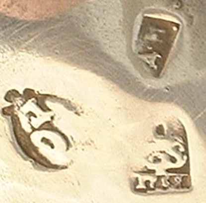 hallmark
Moskow
1759 ?
silversmith DM
assayer
Gavrila Grigorbev Serebrenikov ? hallmark
Moskow
1759 ?
silversmith DM
assayer
Gavrila Grigorbev Serebrenikov ?