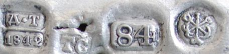 hallmark
St.Petersburg
1842
silversmith TG
assayer
Dmitriì Ilbich Tverskoy hallmark
St.Petersburg
1842
silversmith TG
assayer
Dmitriì Ilbich Tverskoy