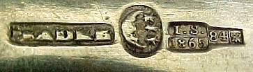 hallmark Warsaw 1865 silversmith RADKE assayer JS (possibly) hallmark Warsaw 1865 silversmith RADKE assayer JS (possibly)