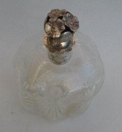 crystal perfume bottle with silver top crystal perfume bottle with silver top