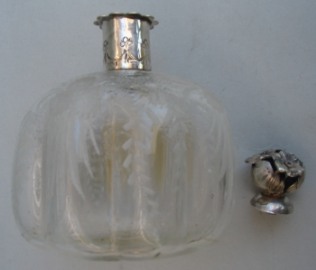 crystal perfume bottle with silver top crystal perfume bottle with silver top