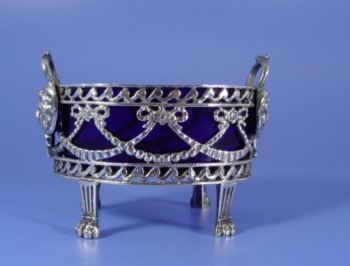 Italian antique silver salt cellar: Stato Pontificio, Rome Italian antique silver salt cellar: Stato Pontificio, Rome