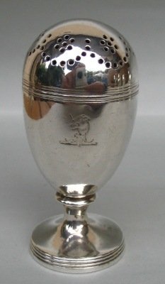 silver wig powderer or pepperette: London 1805 and 1860 wig powderer or pepperette: London 1805 and 1860