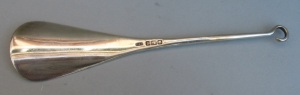 silver shoe horn/button hook: Sheffield 1908 silver shoe horn/button hook: Sheffield 1908