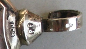 Italian antique silver baby rattle: hallmark