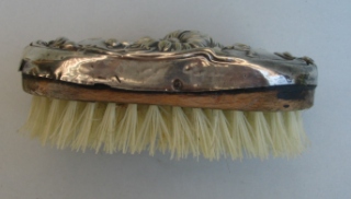 Webster Company - North Attleboro: toilet brush with silver cover Webster Company - North Attleboro: toilet brush with silver cover
