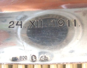 German hallmarks and date 24.XII.1911 German hallmarks and date 24.XII.1911
