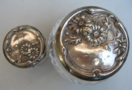 Webster Company - North Attleboro: crystal vases with silver cover Webster Company - North Attleboro: crystal vases with silver cover